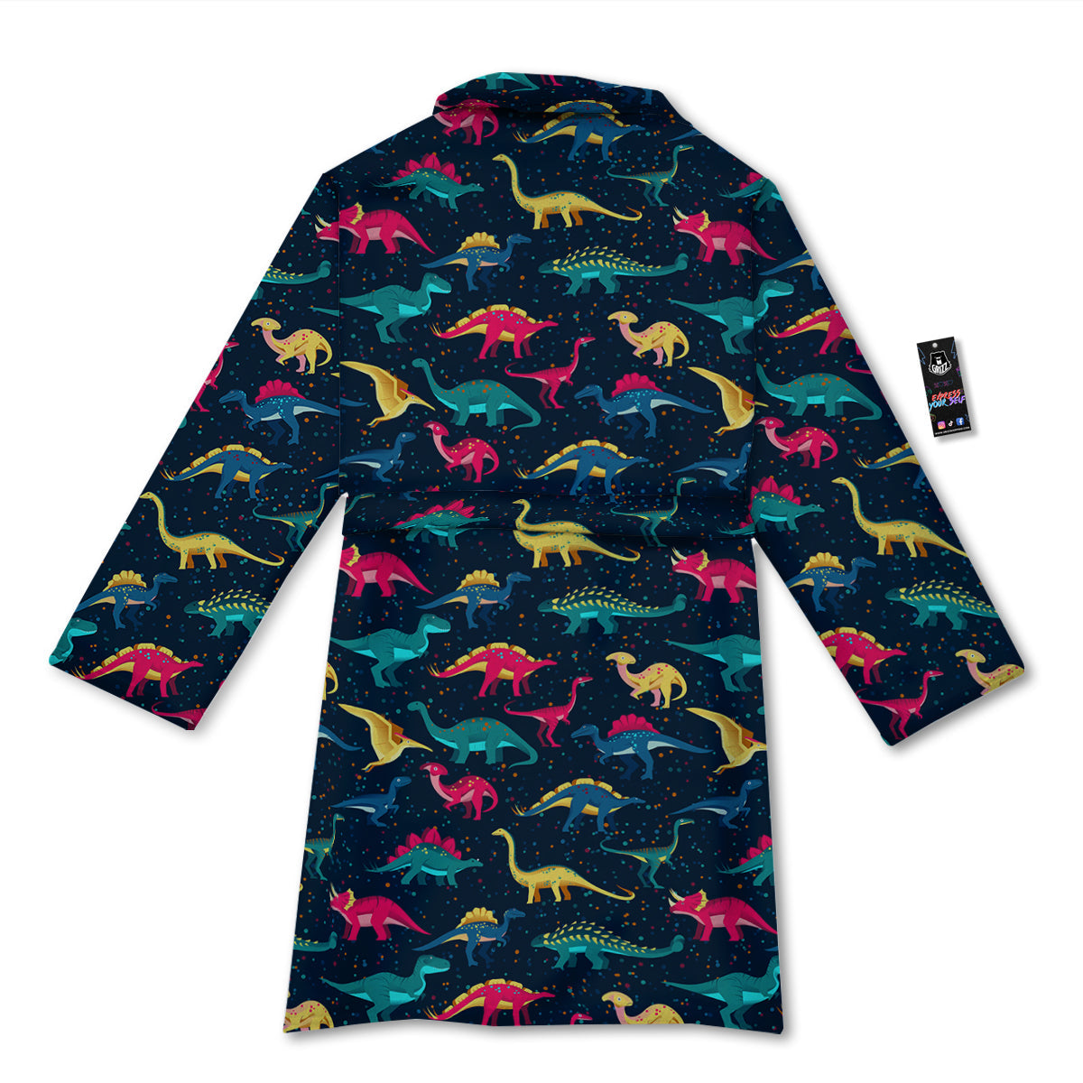 Colorful Cute Dinosaurs Print Pattern Bathrobe-grizzshop