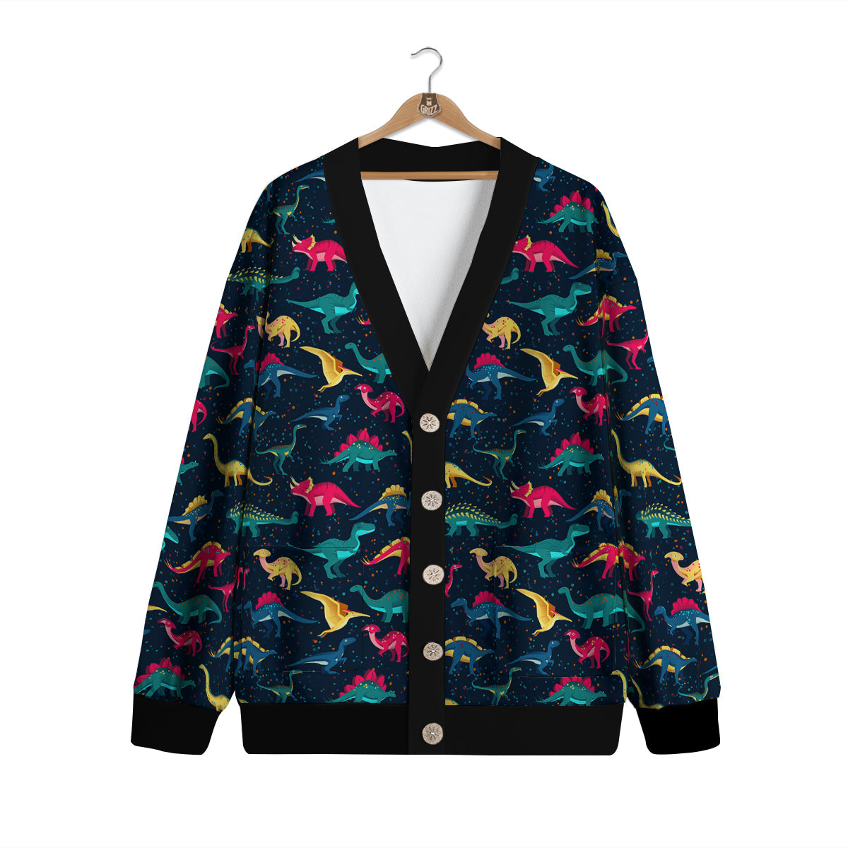 Colorful Cute Dinosaurs Print Pattern Cardigan-grizzshop