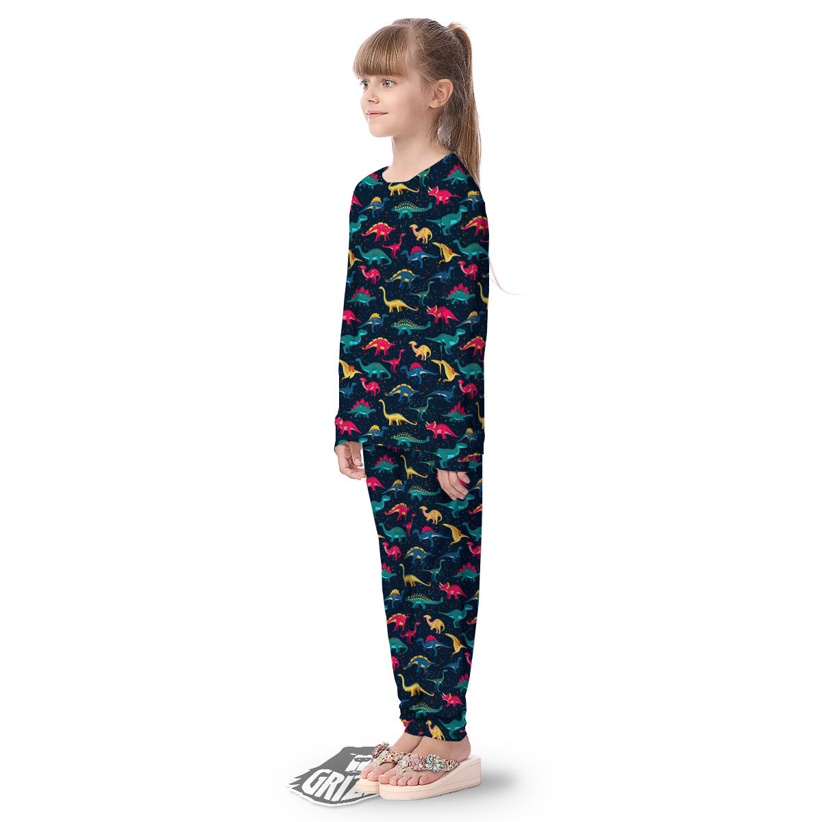 Colorful Cute Dinosaurs Print Pattern Kid's Pajamas-grizzshop