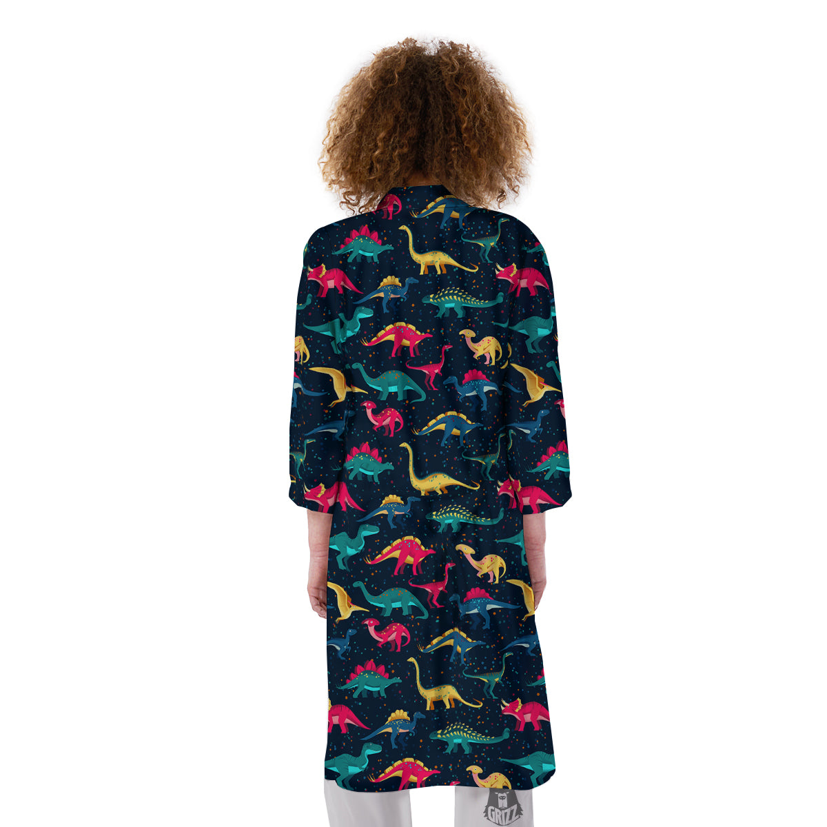 Colorful Cute Dinosaurs Print Pattern Kimono-grizzshop