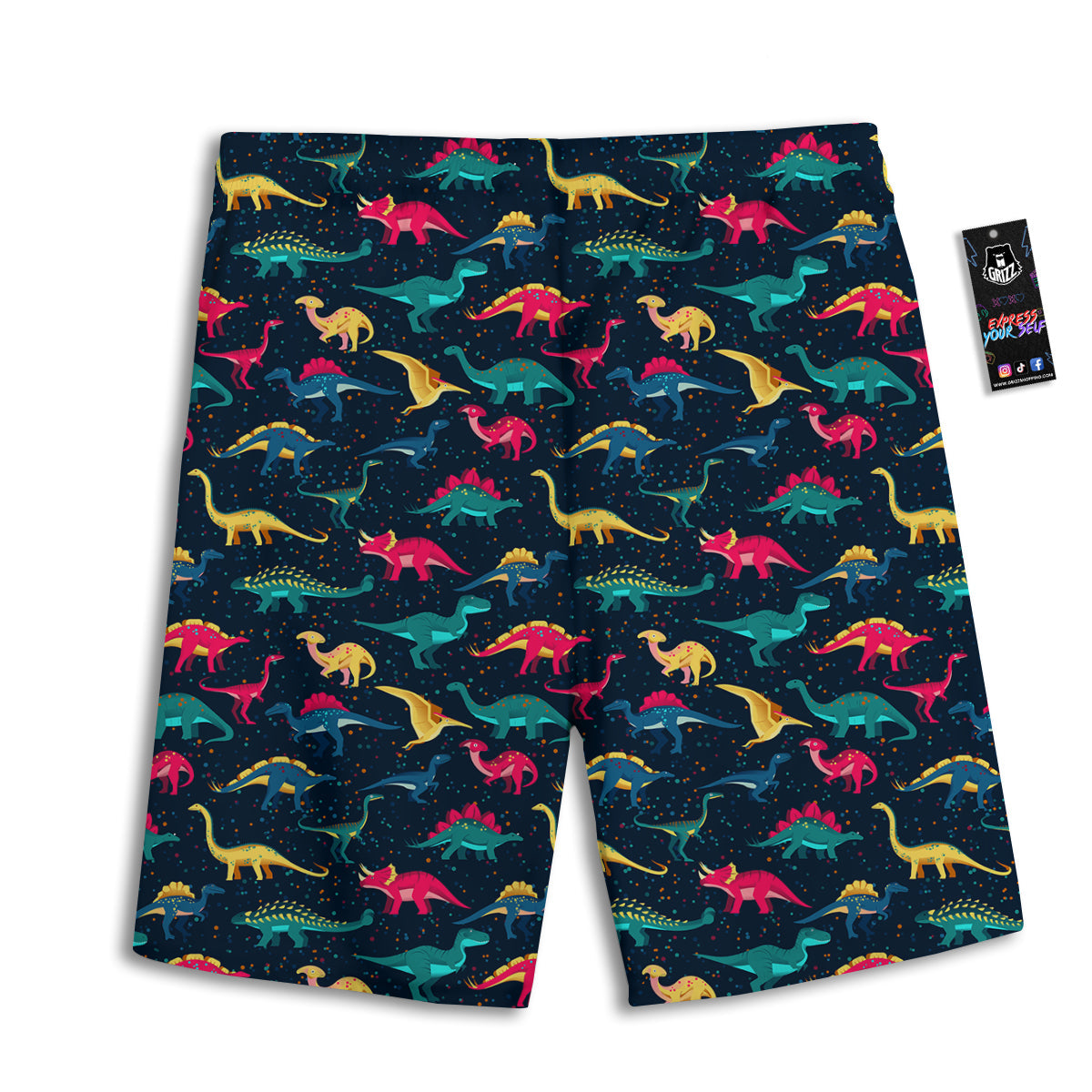 Colorful Cute Dinosaurs Print Pattern Men's Athletic Shorts