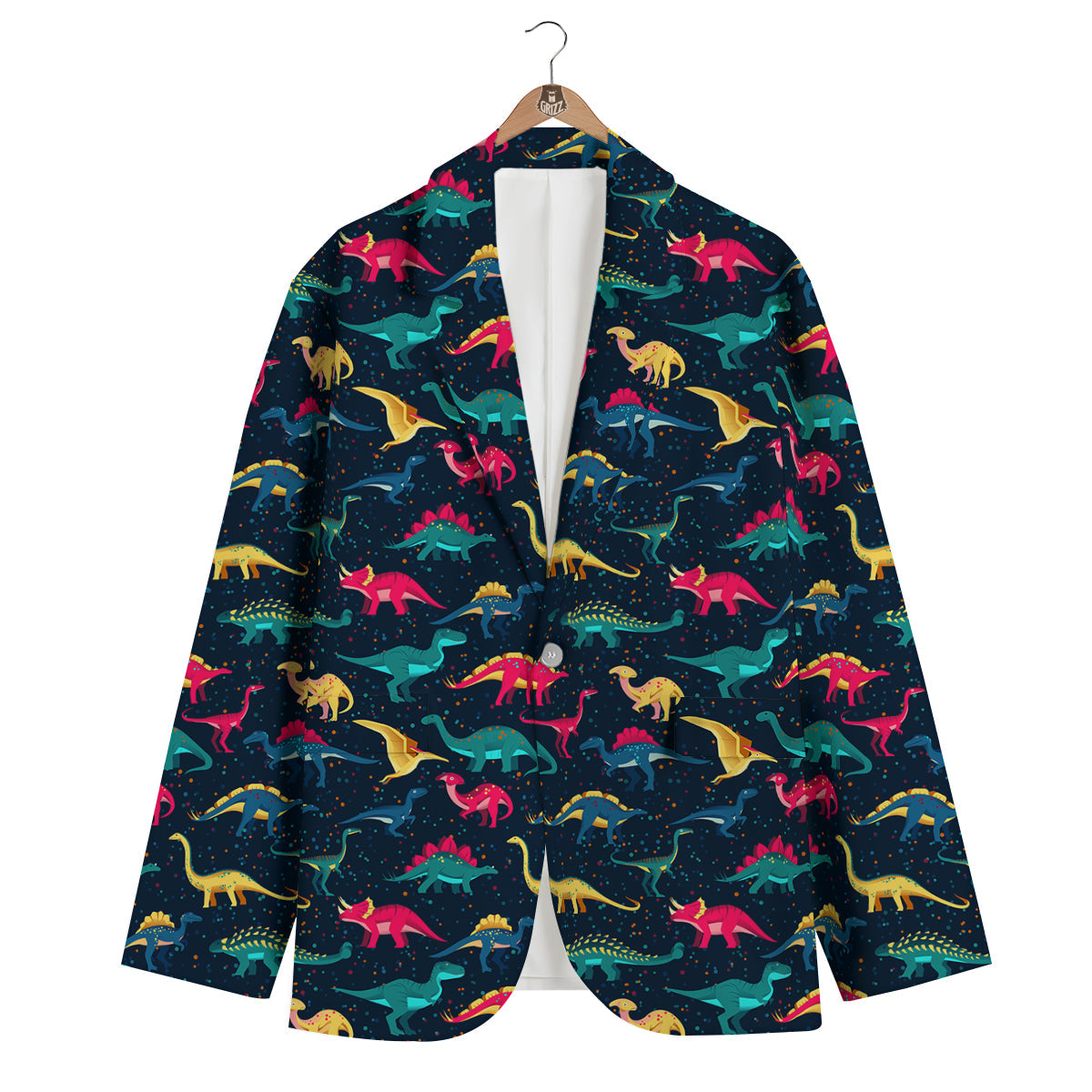 Colorful Cute Dinosaurs Print Pattern Men's Blazer-grizzshop