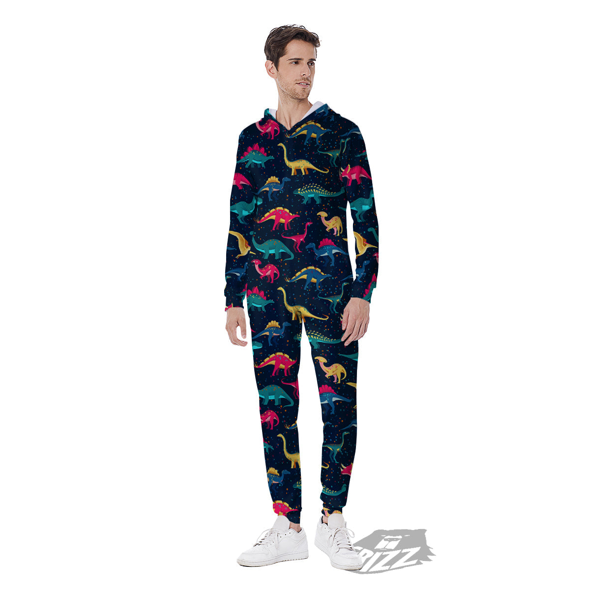 Colorful Cute Dinosaurs Print Pattern Men's Jumpsuit-grizzshop