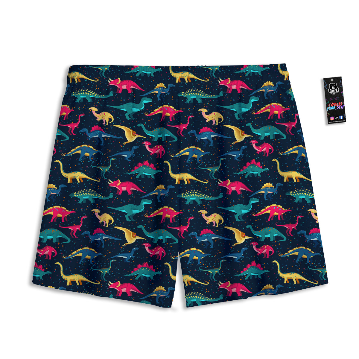 Elephant Spiritual Golden Print Mesh Shorts