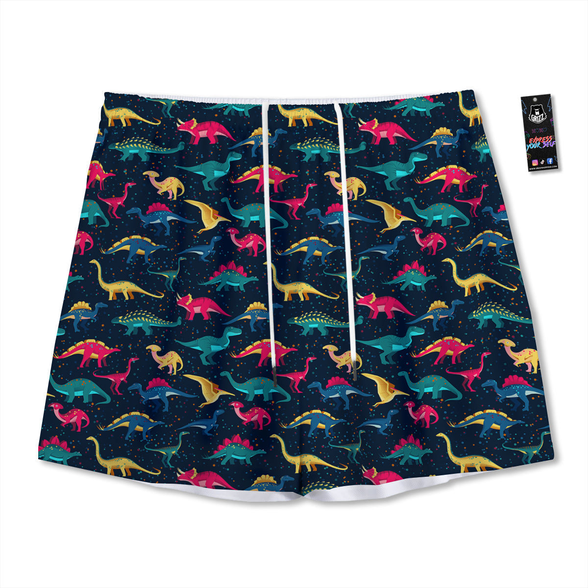 Elephant Spiritual Golden Print Mesh Shorts