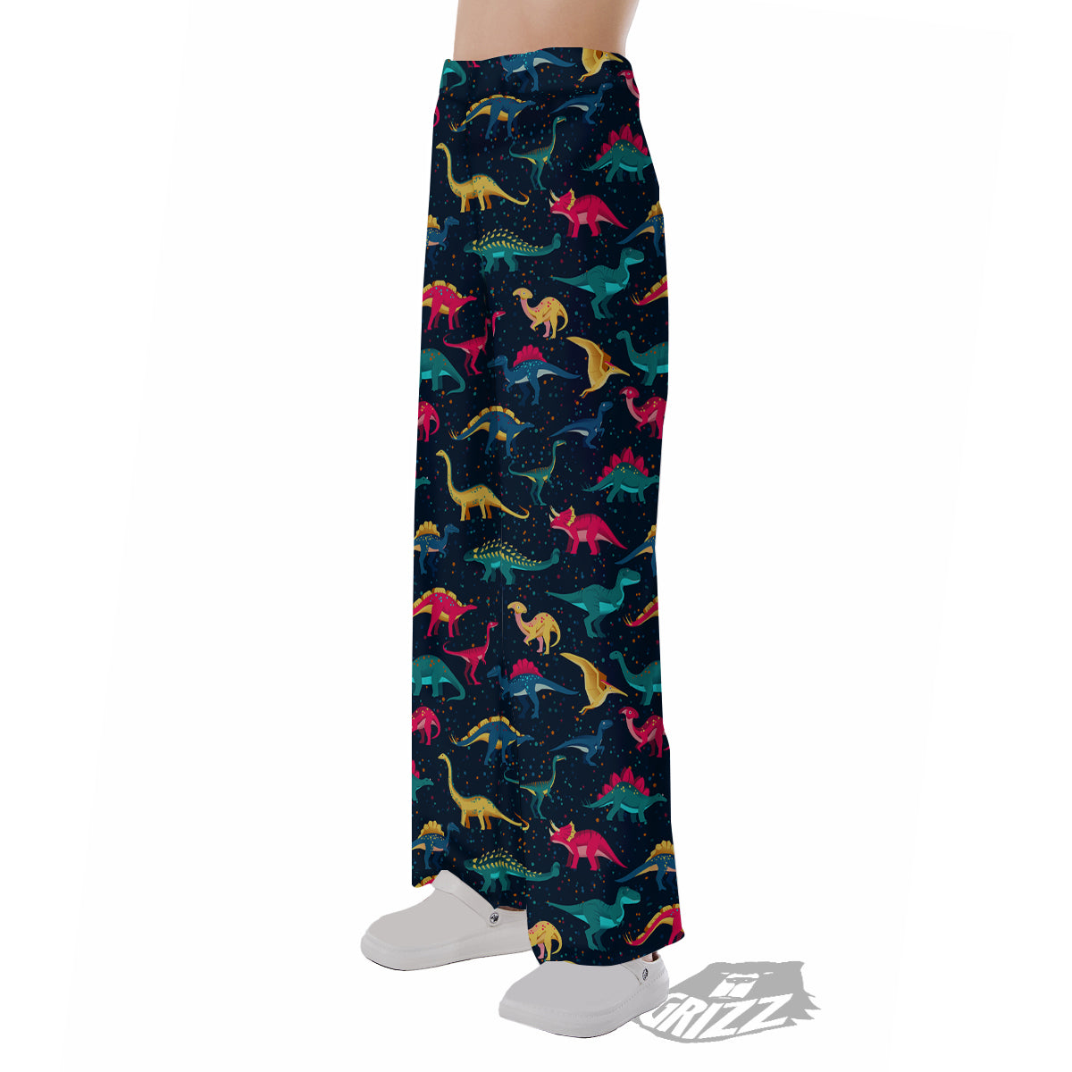 Colorful Cute Dinosaurs Print Pattern Pajama Pants-grizzshop