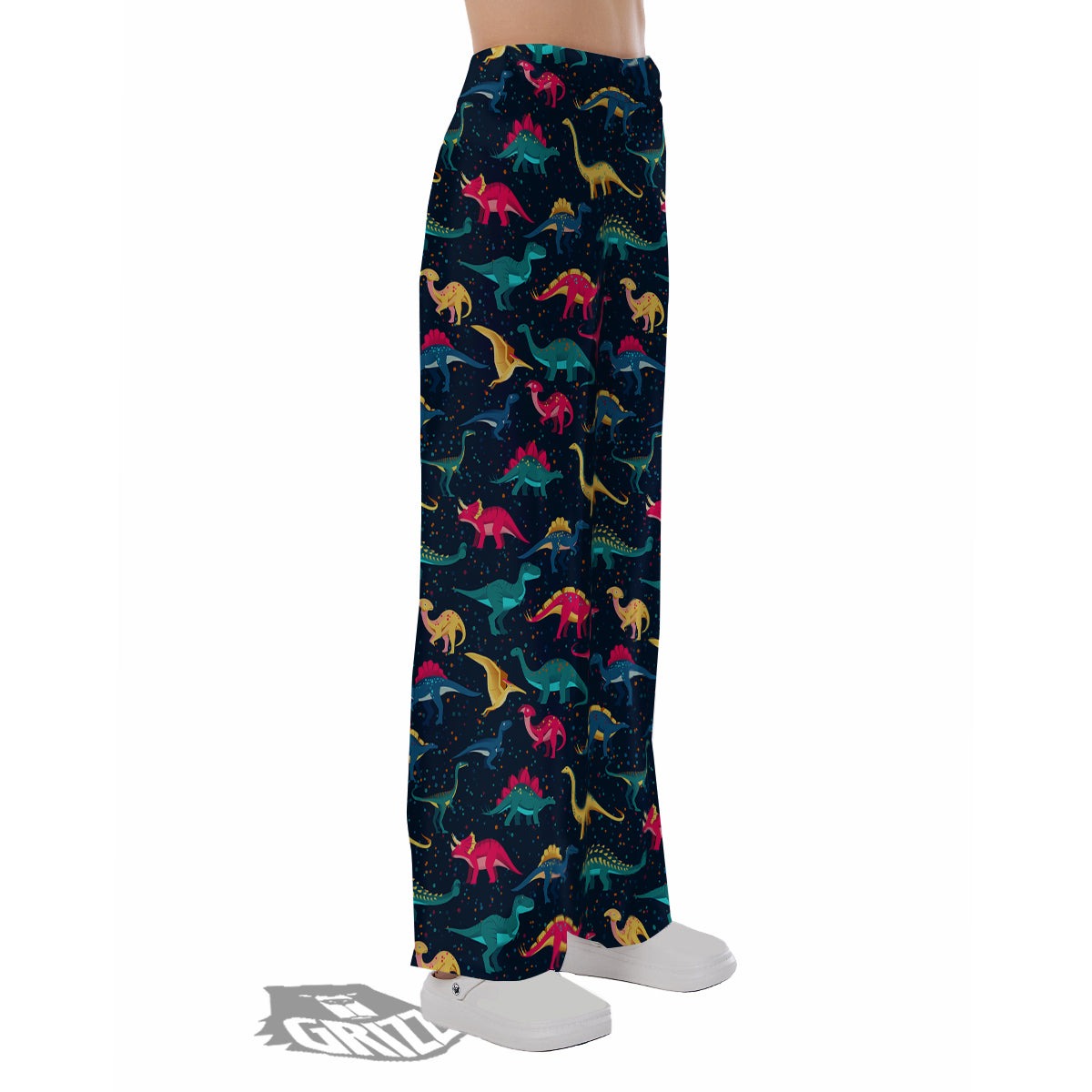 Colorful Cute Dinosaurs Print Pattern Pajama Pants-grizzshop