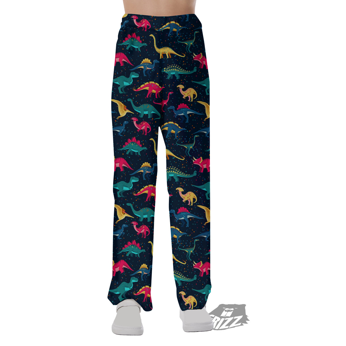 Colorful Cute Dinosaurs Print Pattern Pajama Pants-grizzshop