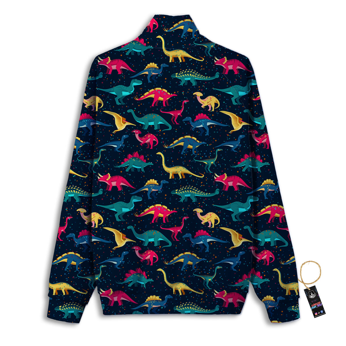 Colorful Cute Dinosaurs Print Pattern Track Jacket-grizzshop