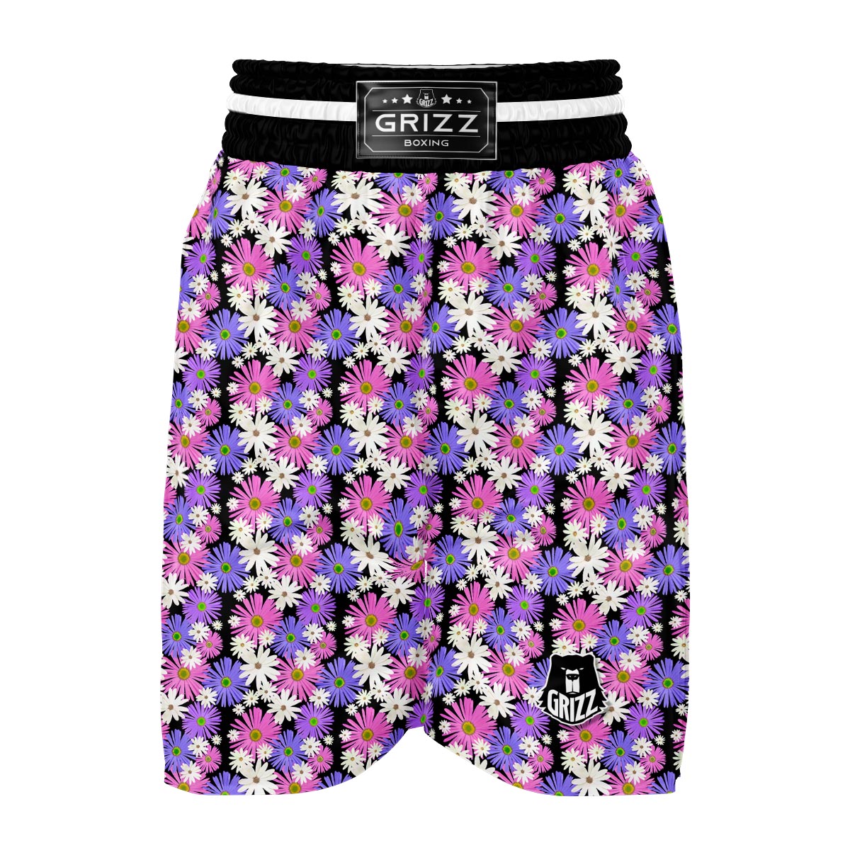 Colorful Daisy Pattern Print Boxing Shorts-grizzshop