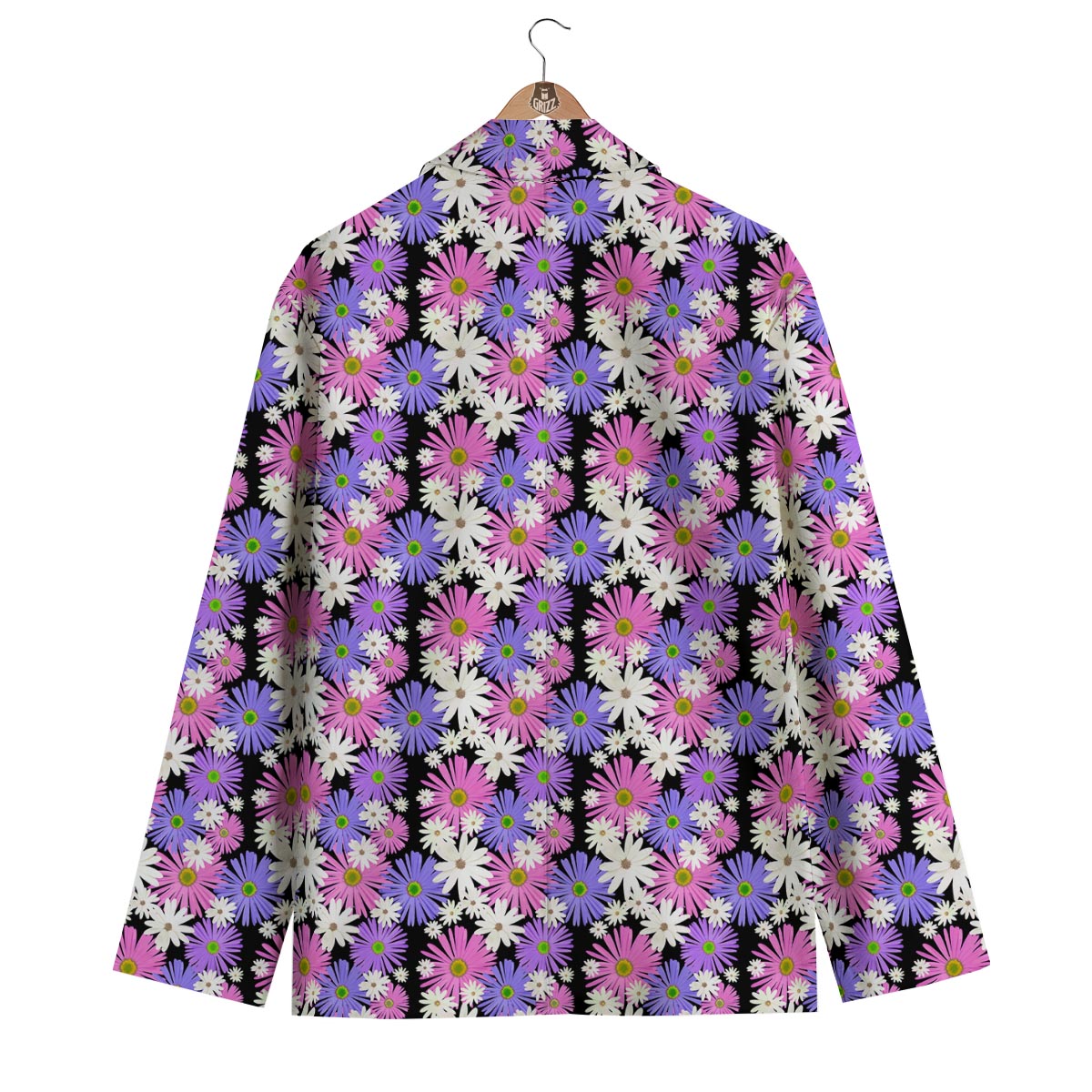 Colorful Daisy Pattern Print Men's Blazer-grizzshop