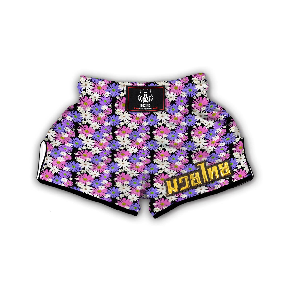 Colorful Daisy Pattern Print Muay Thai Boxing Shorts-grizzshop