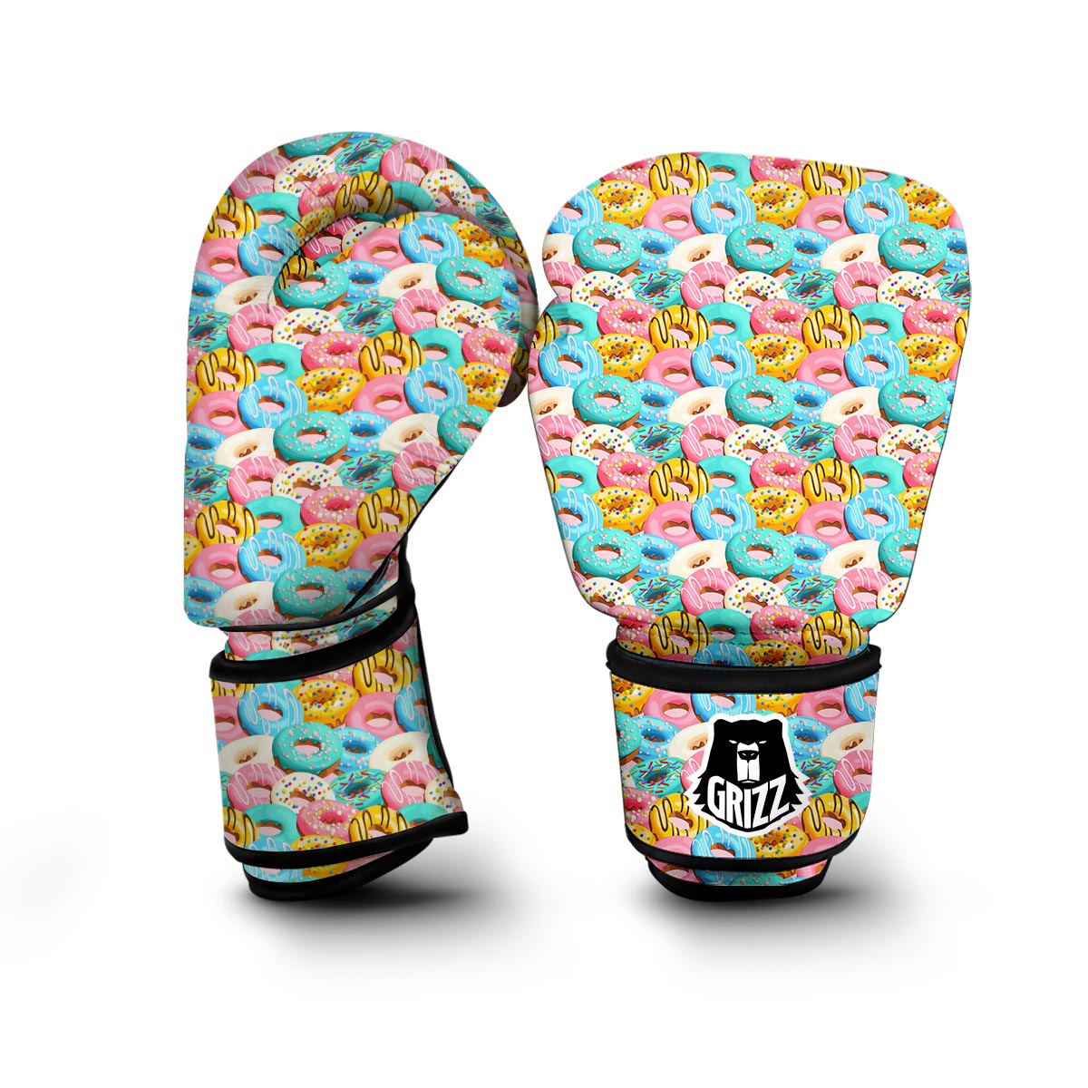 Colorful Donut Pattern Print Boxing Gloves-grizzshop