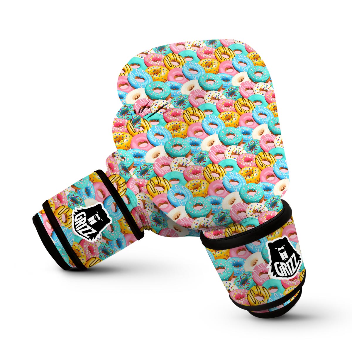 Colorful Donut Pattern Print Boxing Gloves-grizzshop