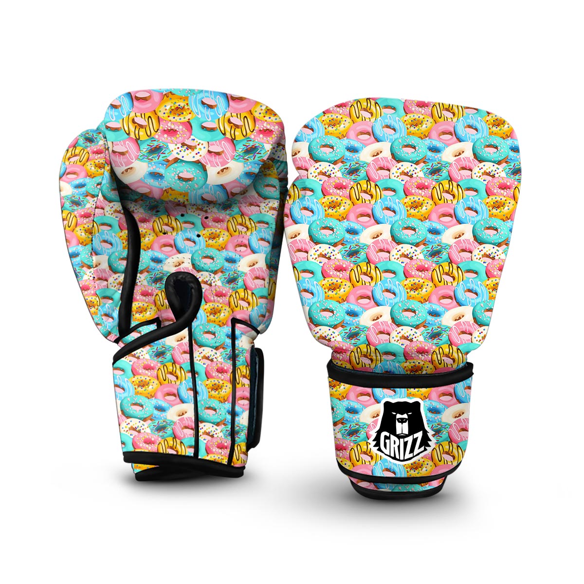Colorful Donut Pattern Print Boxing Gloves-grizzshop