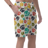 Colorful Doodle Paw Men's Shorts-grizzshop