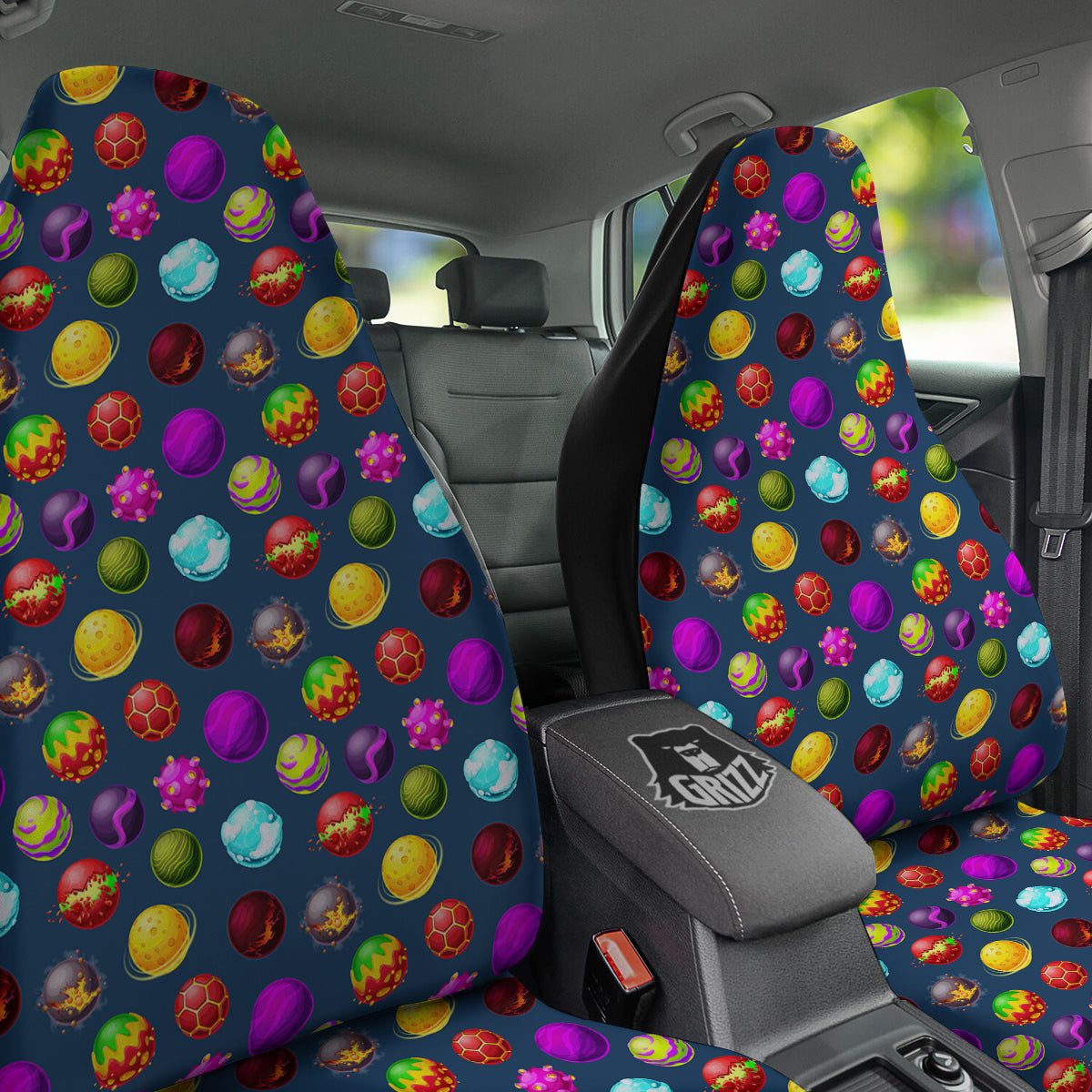 Colorful Galaxy Planets And Space Stars Print Pattern Car Seat Covers-grizzshop