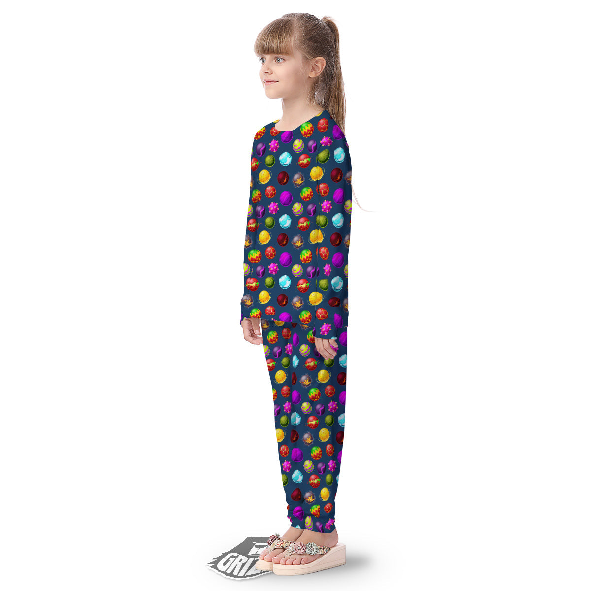 Colorful Galaxy Planets And Space Stars Print Pattern Kid's Pajamas-grizzshop