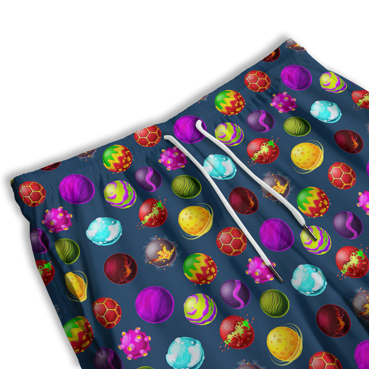 Colorful Galaxy Planets And Space Stars Print Pattern Men's Athletic Shorts