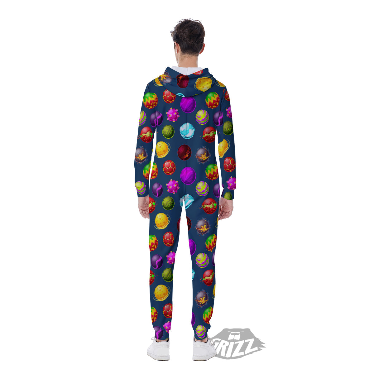 Colorful Galaxy Planets And Space Stars Print Pattern Men's Jumpsuit-grizzshop