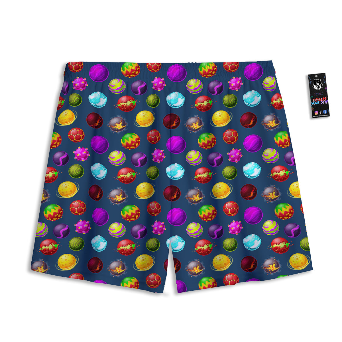 Emblem Freemasonry Print Mesh Shorts