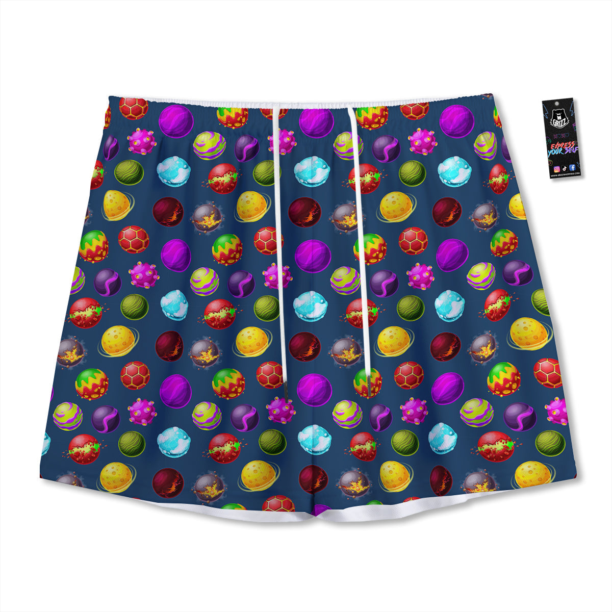 Emblem Freemasonry Print Mesh Shorts