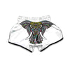 Colorful Hand Drawn Mandala Elephant Print Muay Thai Boxing Shorts-grizzshop