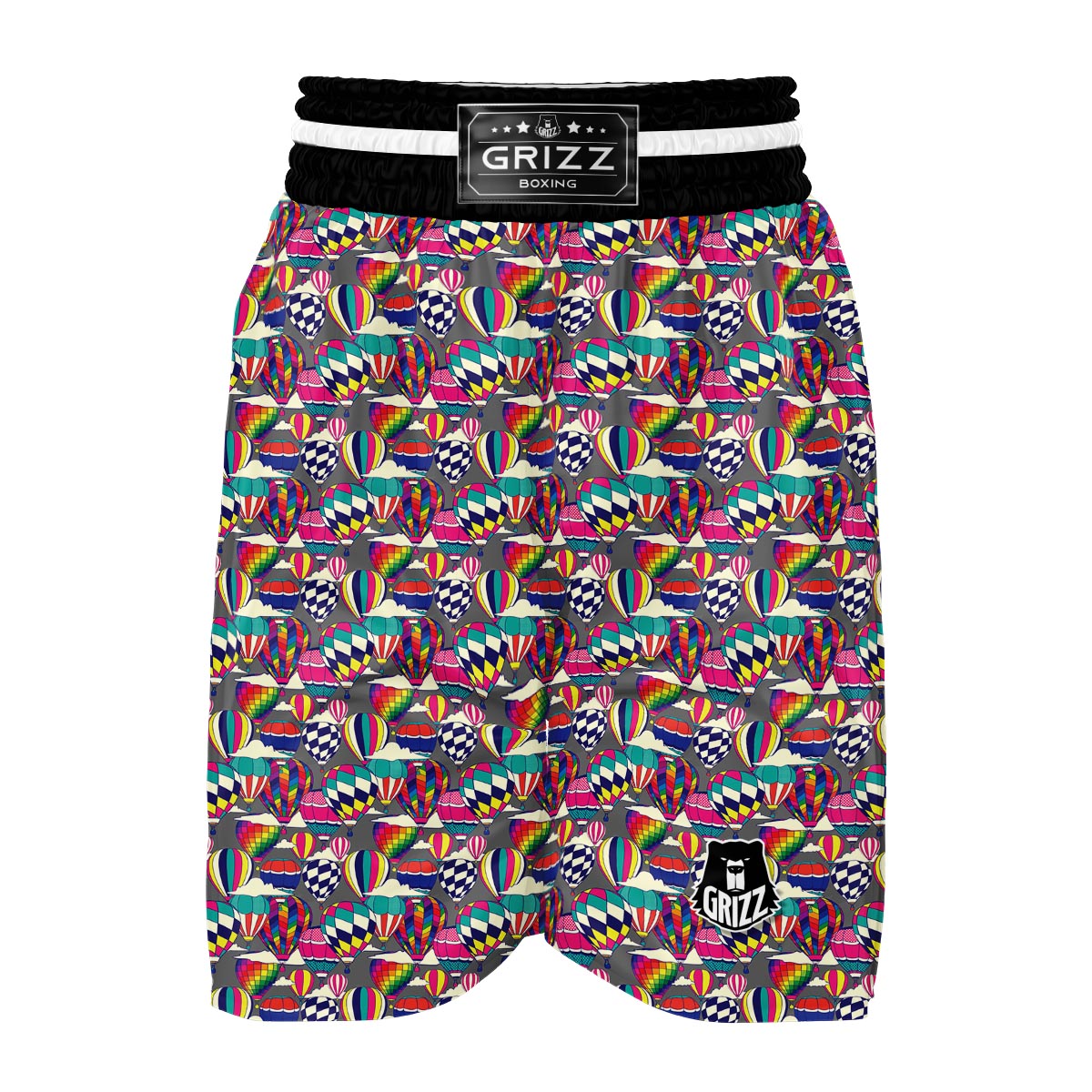 Colorful Hot Air Balloon Pattern Print Boxing Shorts-grizzshop