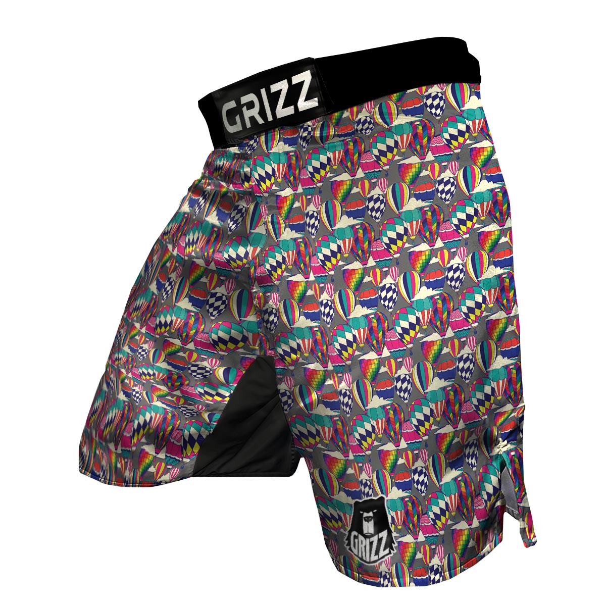 Colorful Hot Air Balloon Pattern Print MMA Shorts-grizzshop