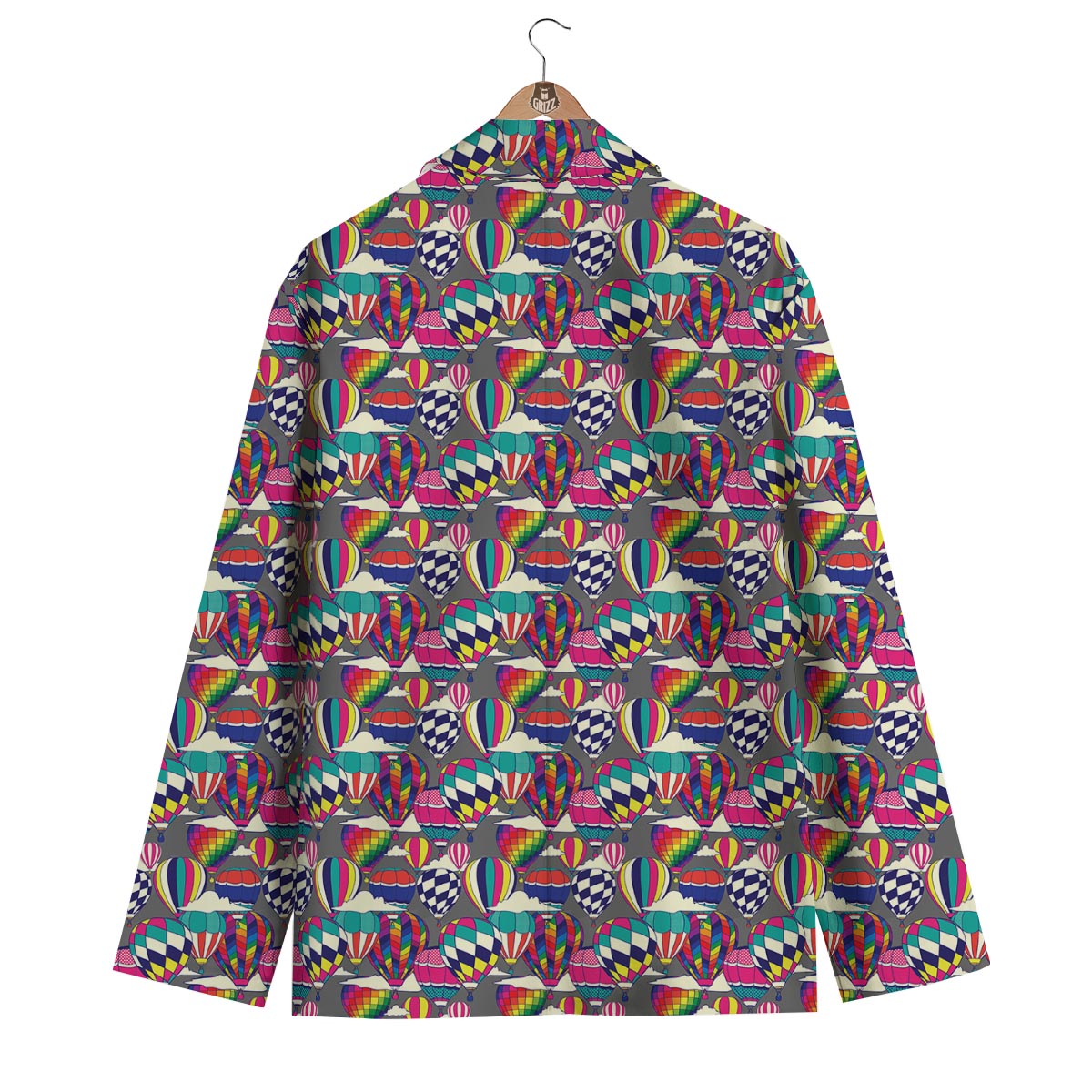 Colorful Hot Air Balloon Pattern Print Men's Blazer-grizzshop
