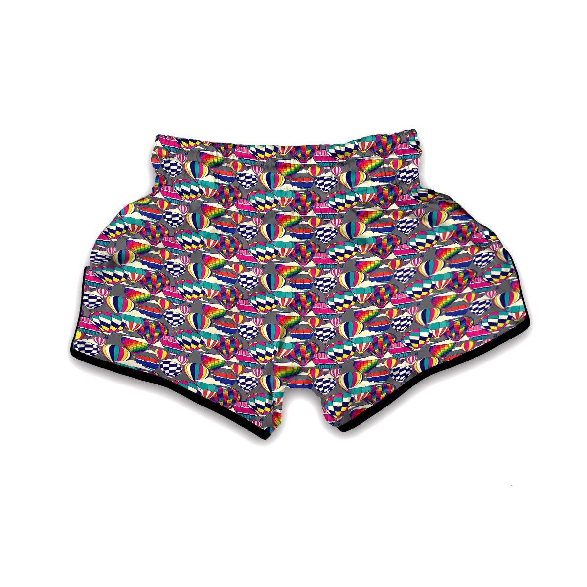 Colorful Hot Air Balloon Pattern Print Muay Thai Boxing Shorts-grizzshop
