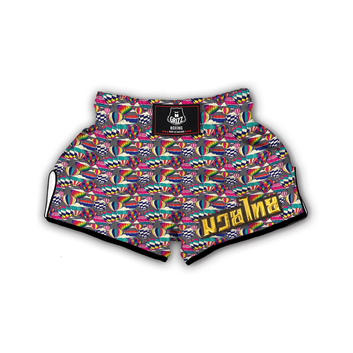 Colorful Hot Air Balloon Pattern Print Muay Thai Boxing Shorts-grizzshop