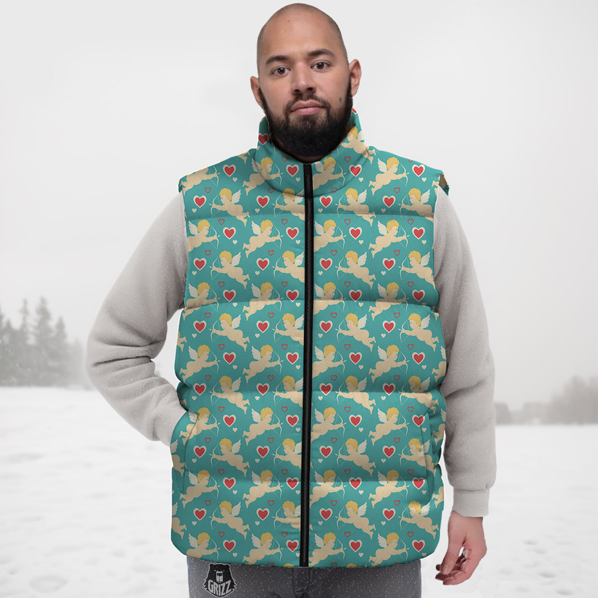 Colorful Koala Pattern Print Down Vest