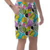 Colorful Mix Fruit Pineapple Hawaiian Print Men's Shorts-grizzshop