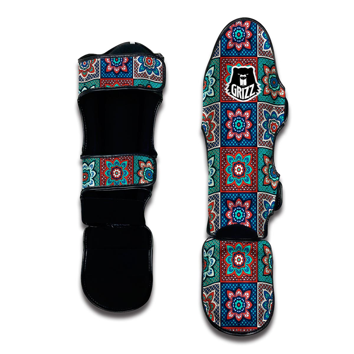 Colorful Mosaic Print Pattern Muay Thai Shin Guards-grizzshop