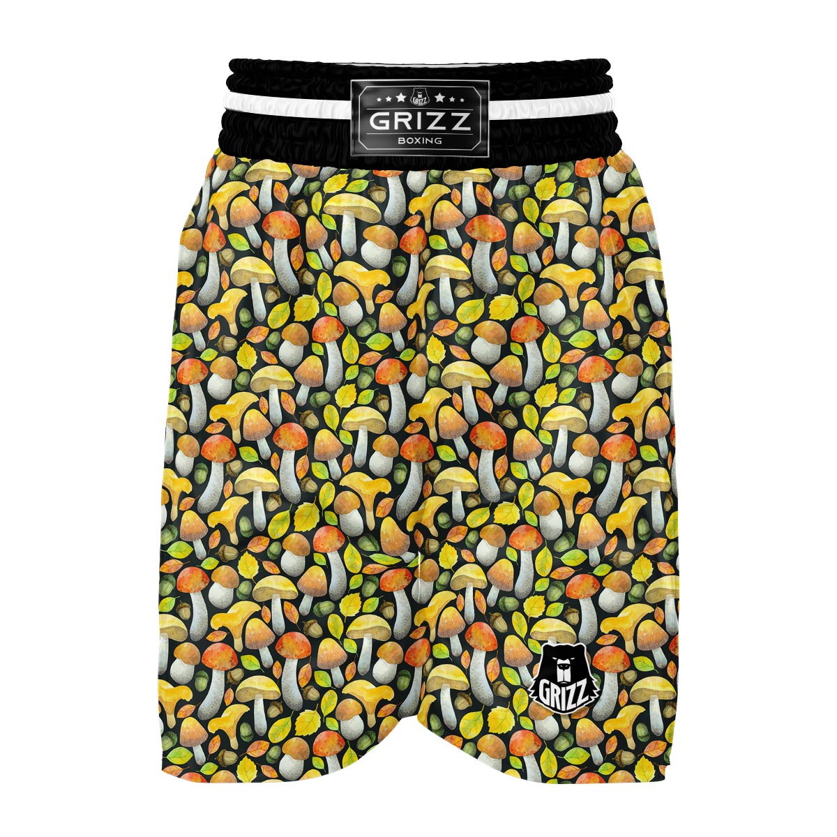 Colorful Mushroom Pattern Print Boxing Shorts-grizzshop