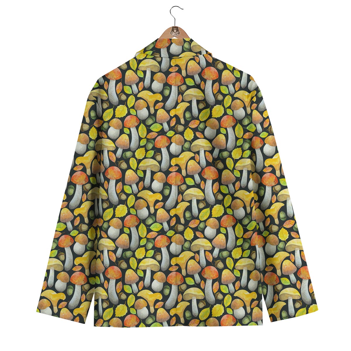 Colorful Mushroom Pattern Print Men's Blazer-grizzshop