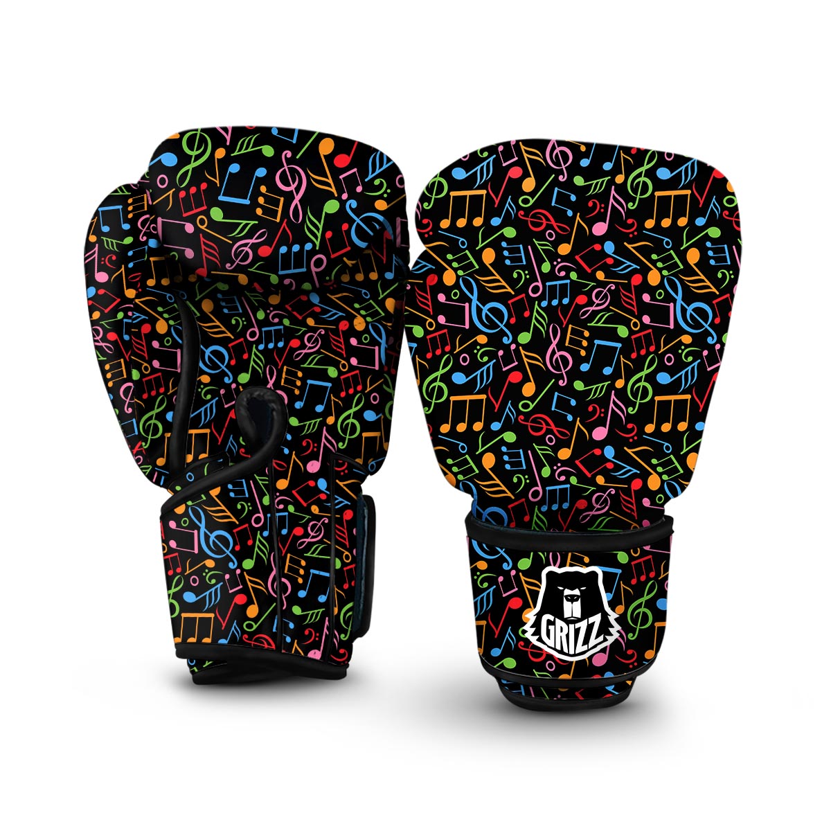Colorful Music Note Pattern Print Boxing Gloves-grizzshop