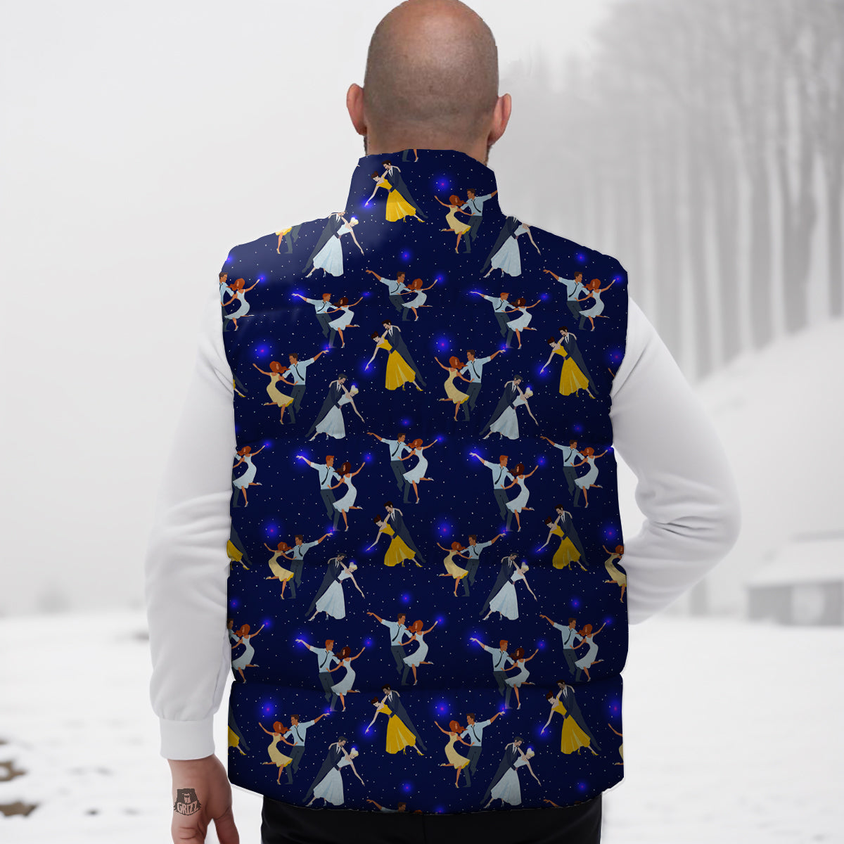 Colorful Music Note Pattern Print Down Vest-grizzshop