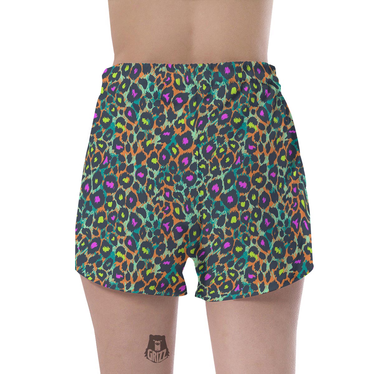 Colorful Neon Leopard Women's Shorts-grizzshop
