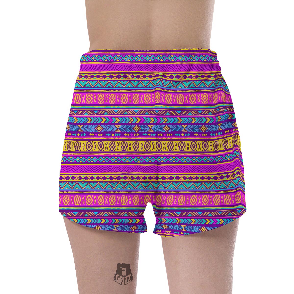 Colorful Neon Tribal Navajo Aztec Print Women's Shorts-grizzshop