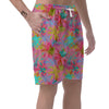 Colorful Palm Tree Hawaiian Print Men's Shorts-grizzshop