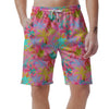 Colorful Palm Tree Hawaiian Print Men's Shorts-grizzshop