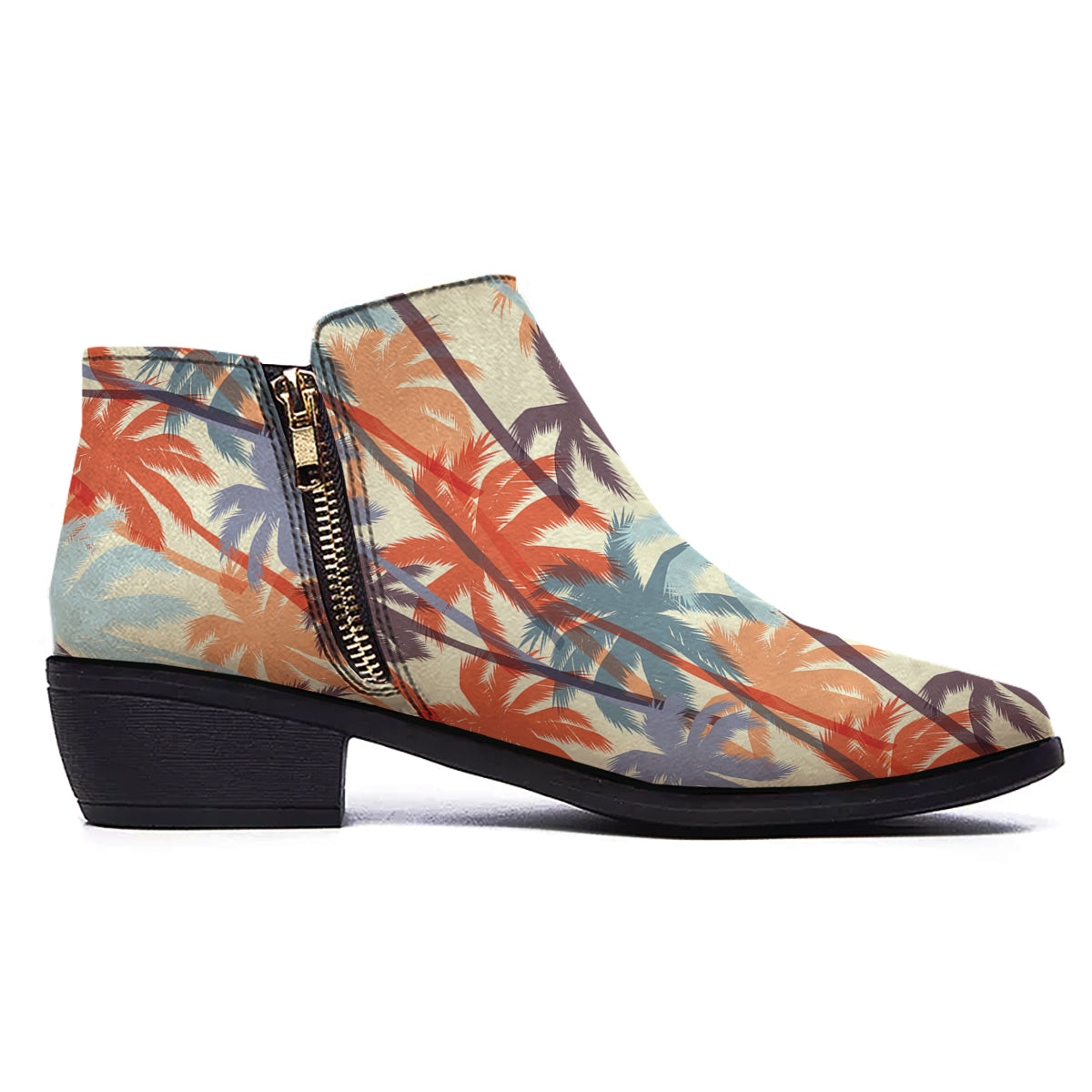 Colorful Palm Trees Print Pattern Ankle Boots-grizzshop