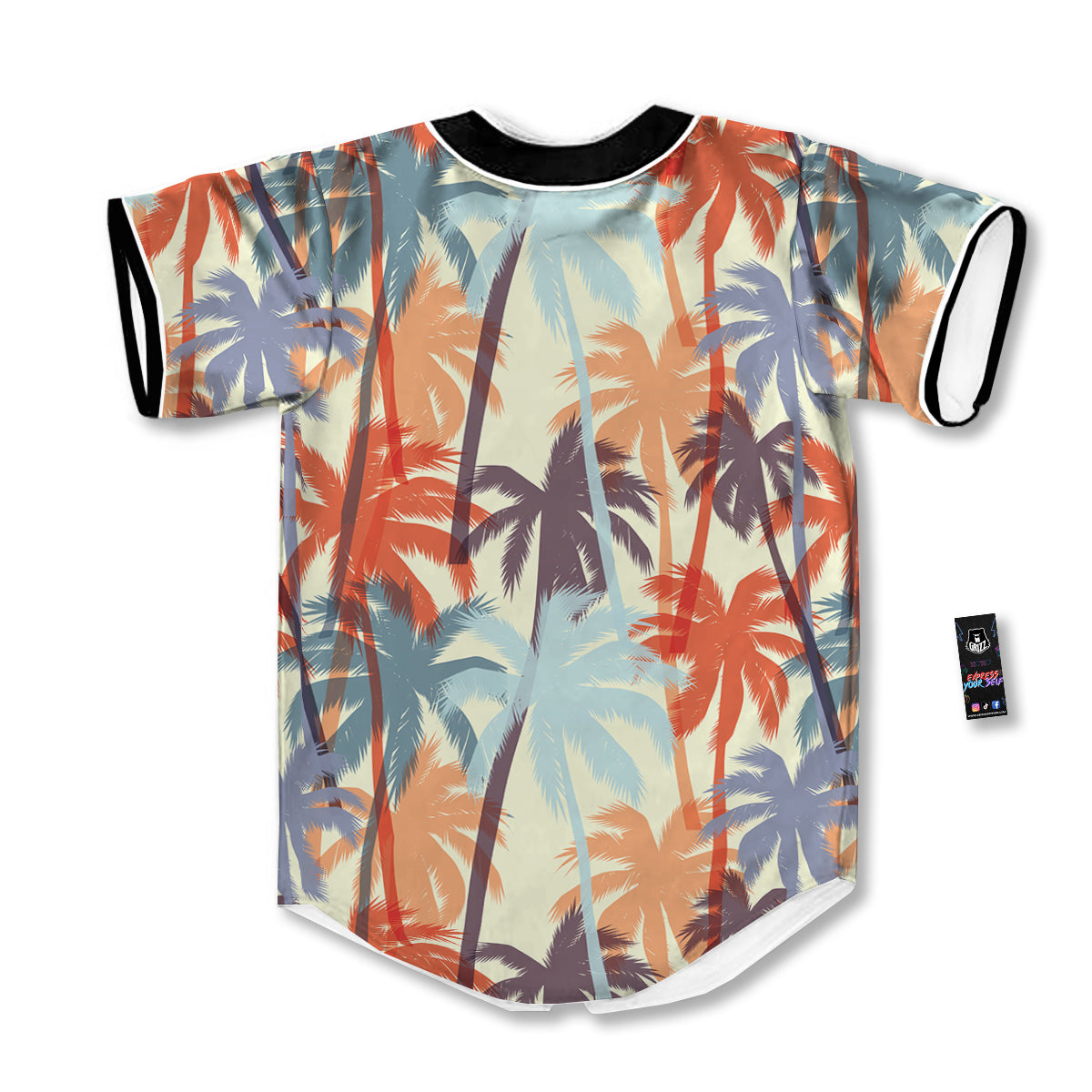 Colorful Palm Trees Print Pattern Baseball Jersey-grizzshop