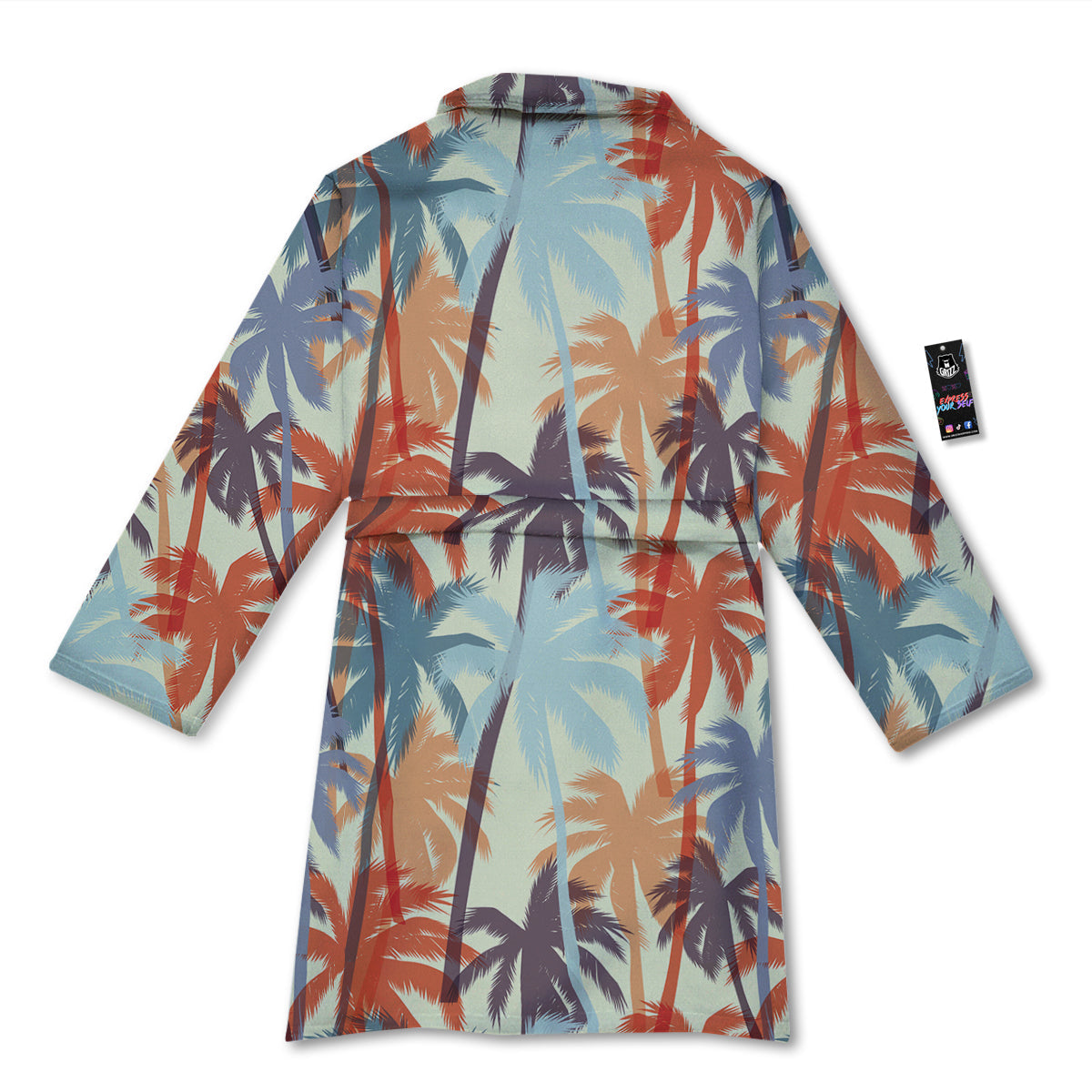 Colorful Palm Trees Print Pattern Bathrobe-grizzshop