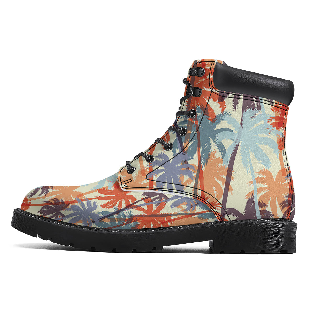 Colorful Palm Trees Print Pattern Boots-grizzshop