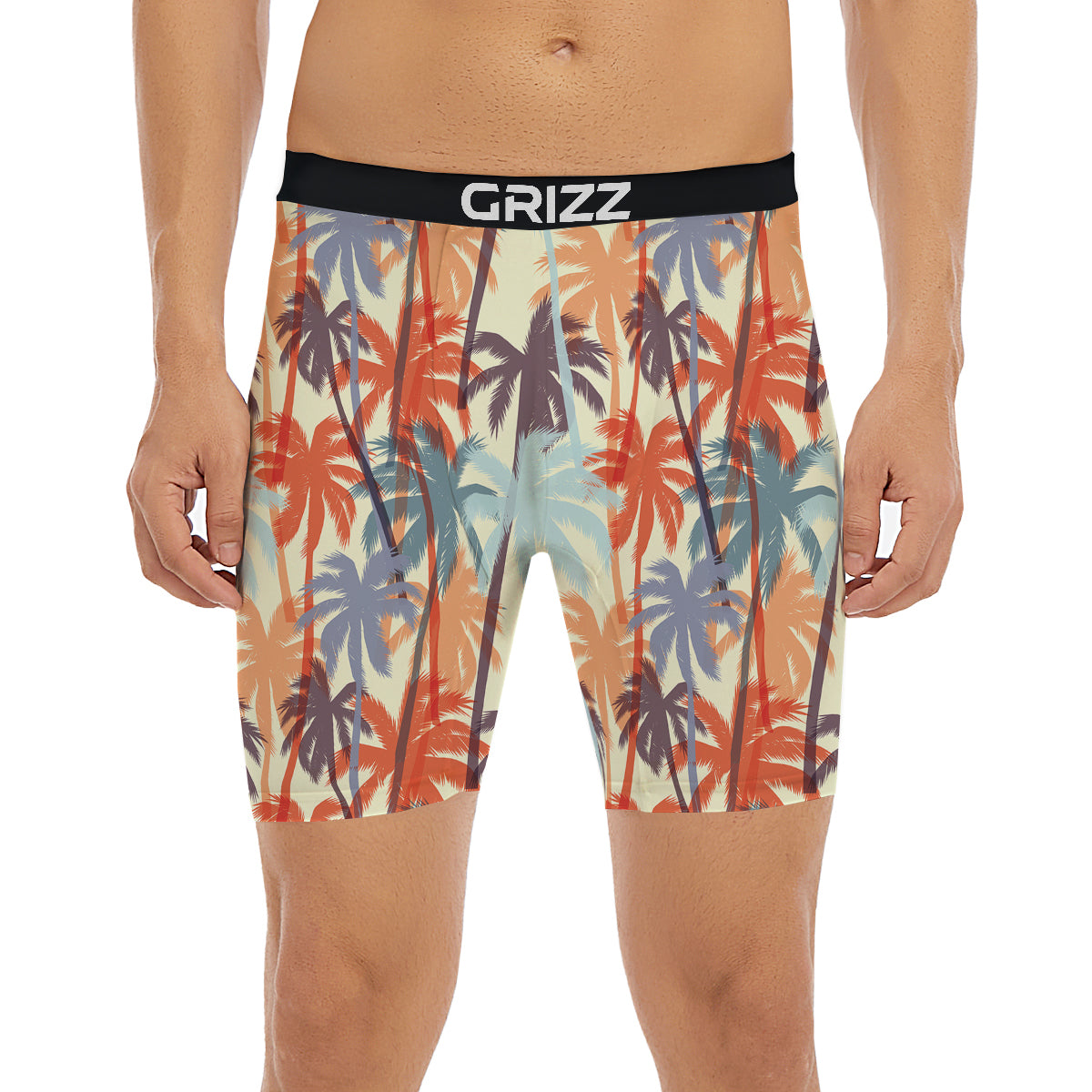 Colorful Palm Trees Print Pattern Boxer Briefs-grizzshop
