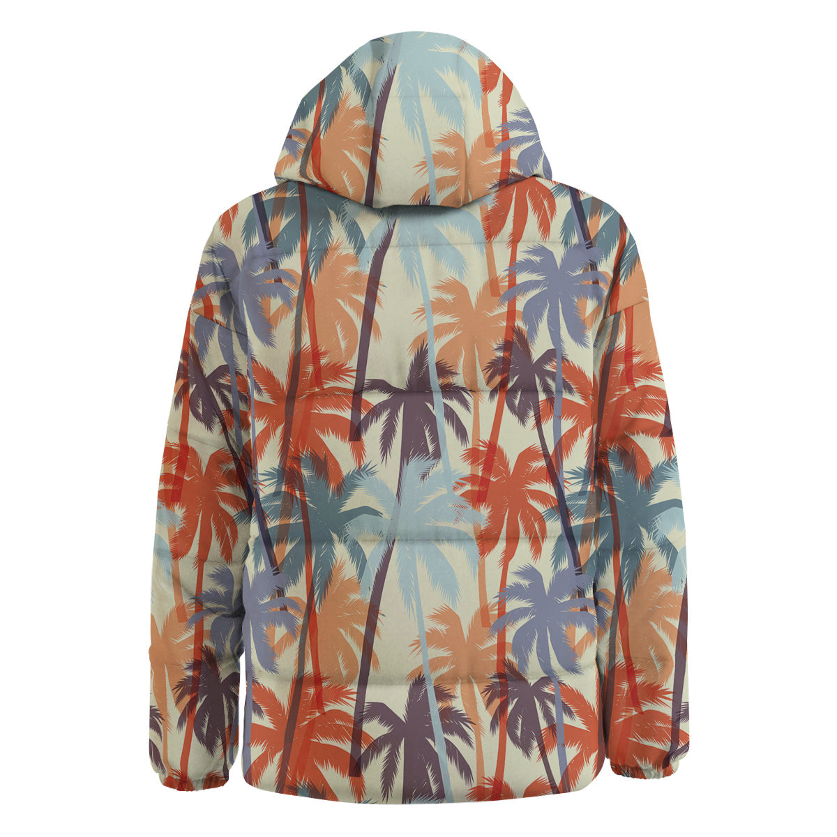 Colorful Palm Trees Print Pattern Down Jacket-grizzshop