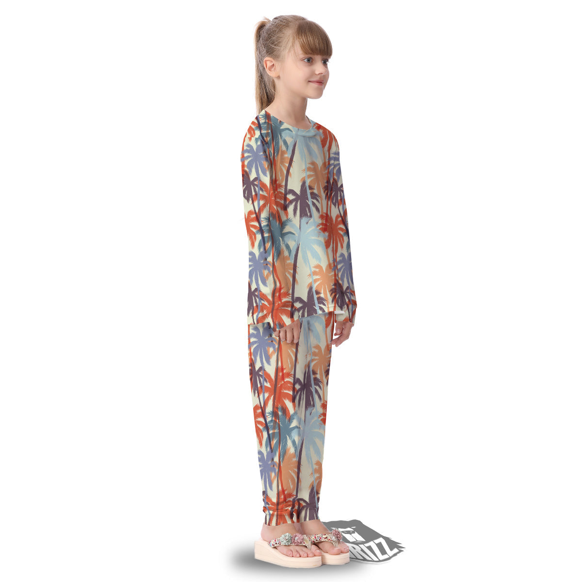 Colorful Palm Trees Print Pattern Kid's Pajamas-grizzshop